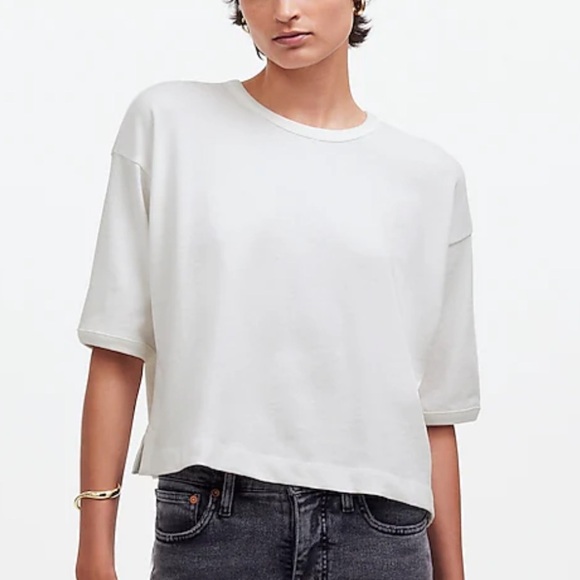 Madewell eyelet white Relaxed Boxy Tee - Picture 1 of 7